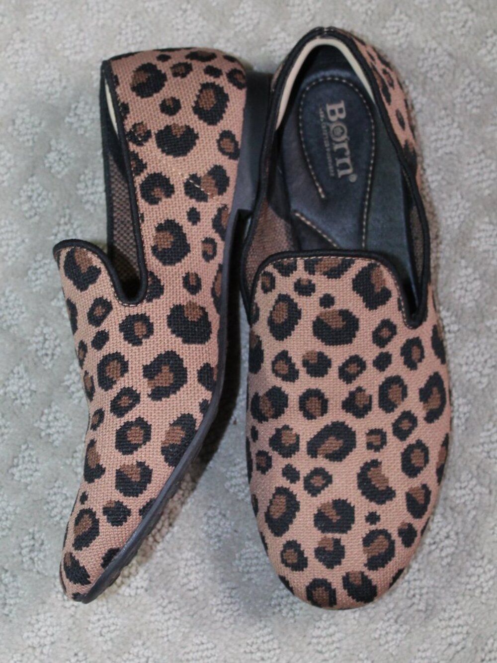 Born Bhanna Women's Size 8 Cheetah Print Woven Fabric Flats